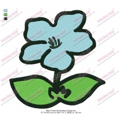 Blue Flower Embroidery Design